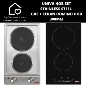 Univa Hob Set - Stainless Steel Gas + Ceran Domino Hob - 300mm