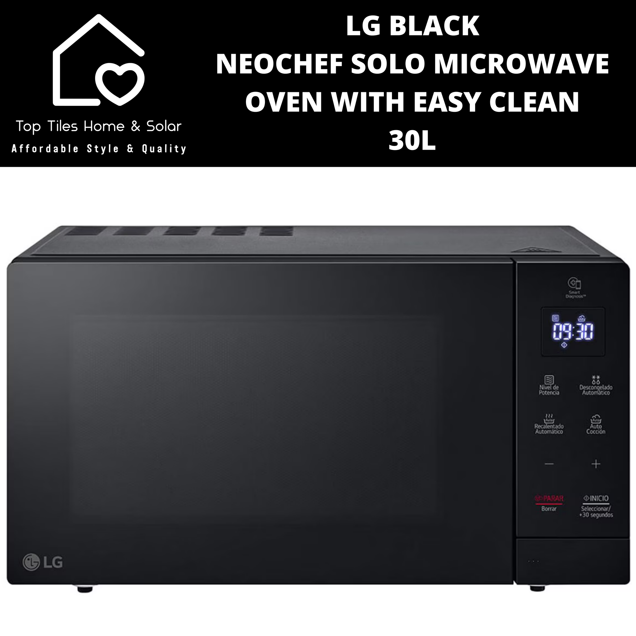 LG Black NeoChef Solo Microwave Oven with Easy Clean - 30L