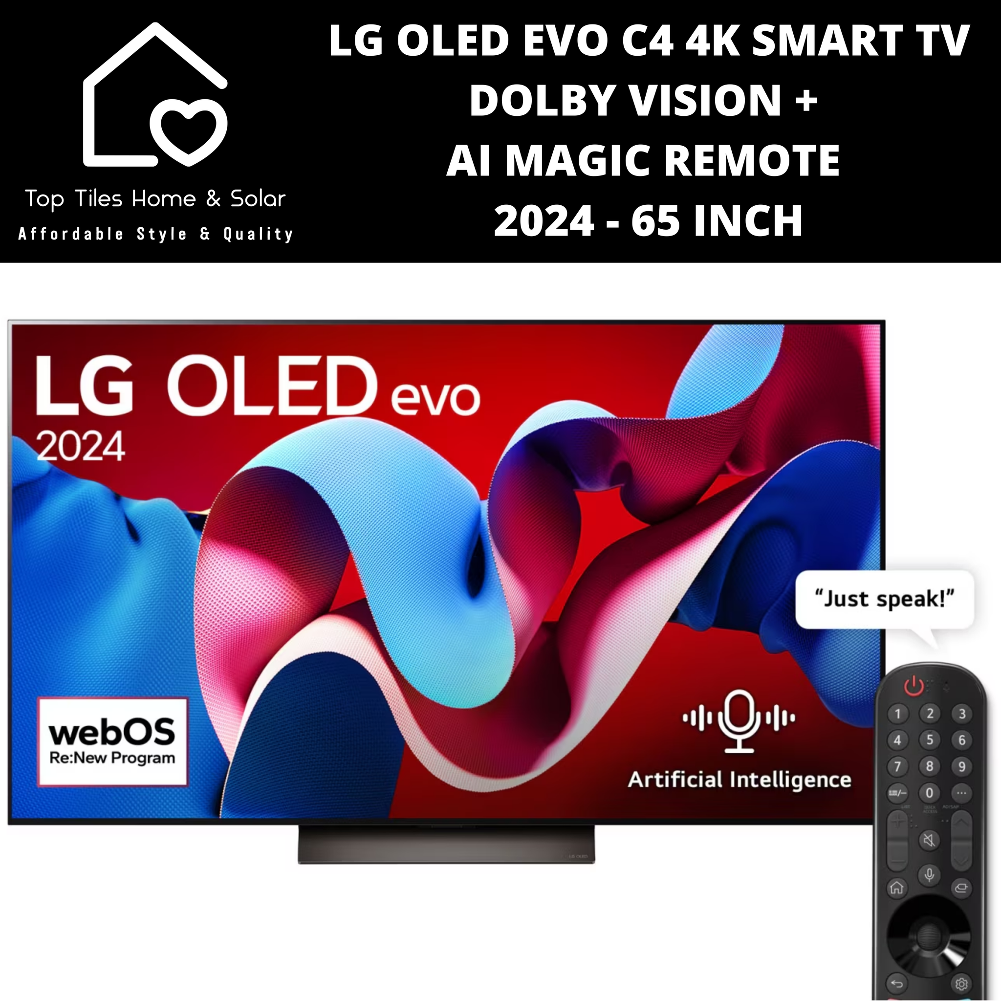 LG OLED EVO C4 4K Smart TV Dolby Vision + AI Magic Remote 2024 - 65 Inch