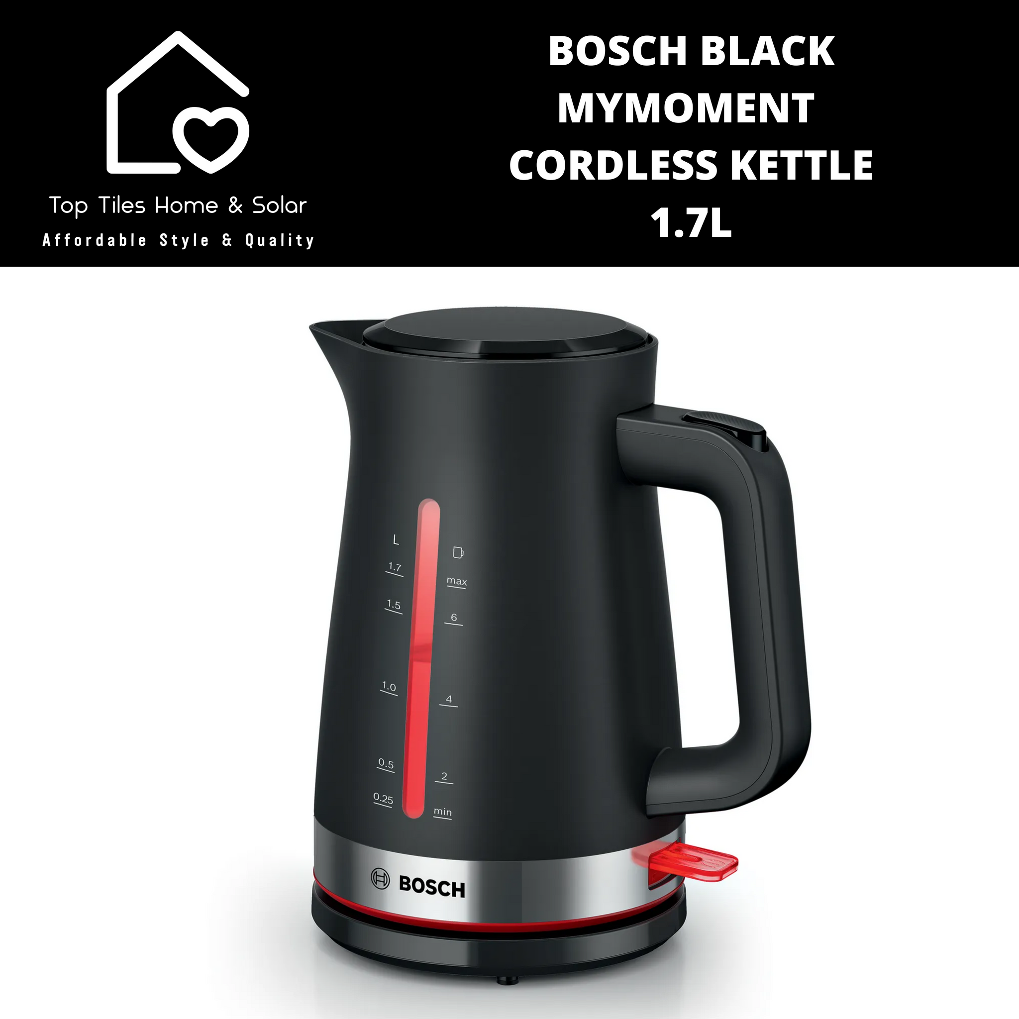 Bosch Black MyMoment Cordless Kettle - 1.7L