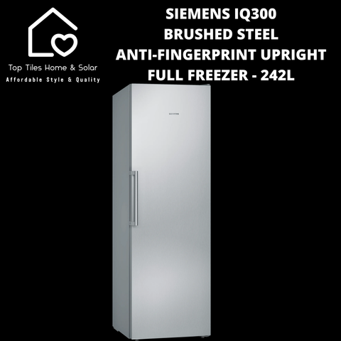 Siemens iQ300 Brushed Steel Anti-Fingerprint Upright Full Freezer - 242L