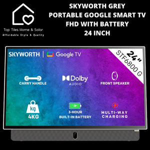 Skyworth Grey Portable Google FHD Smart TV with Battery - 24 Inch