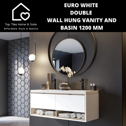 Euro White Double Wall Hung And Basin - 1200 mm