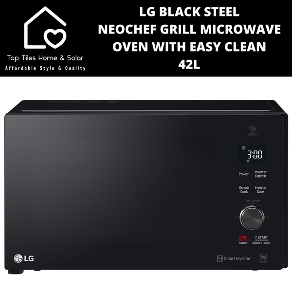 LG Black Steel NeoChef Grill Microwave Oven with Easy Clean - 42L