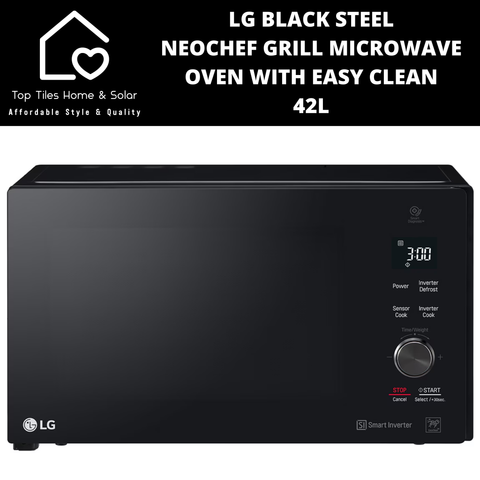 LG Black Steel NeoChef Grill Microwave Oven with Easy Clean - 42L