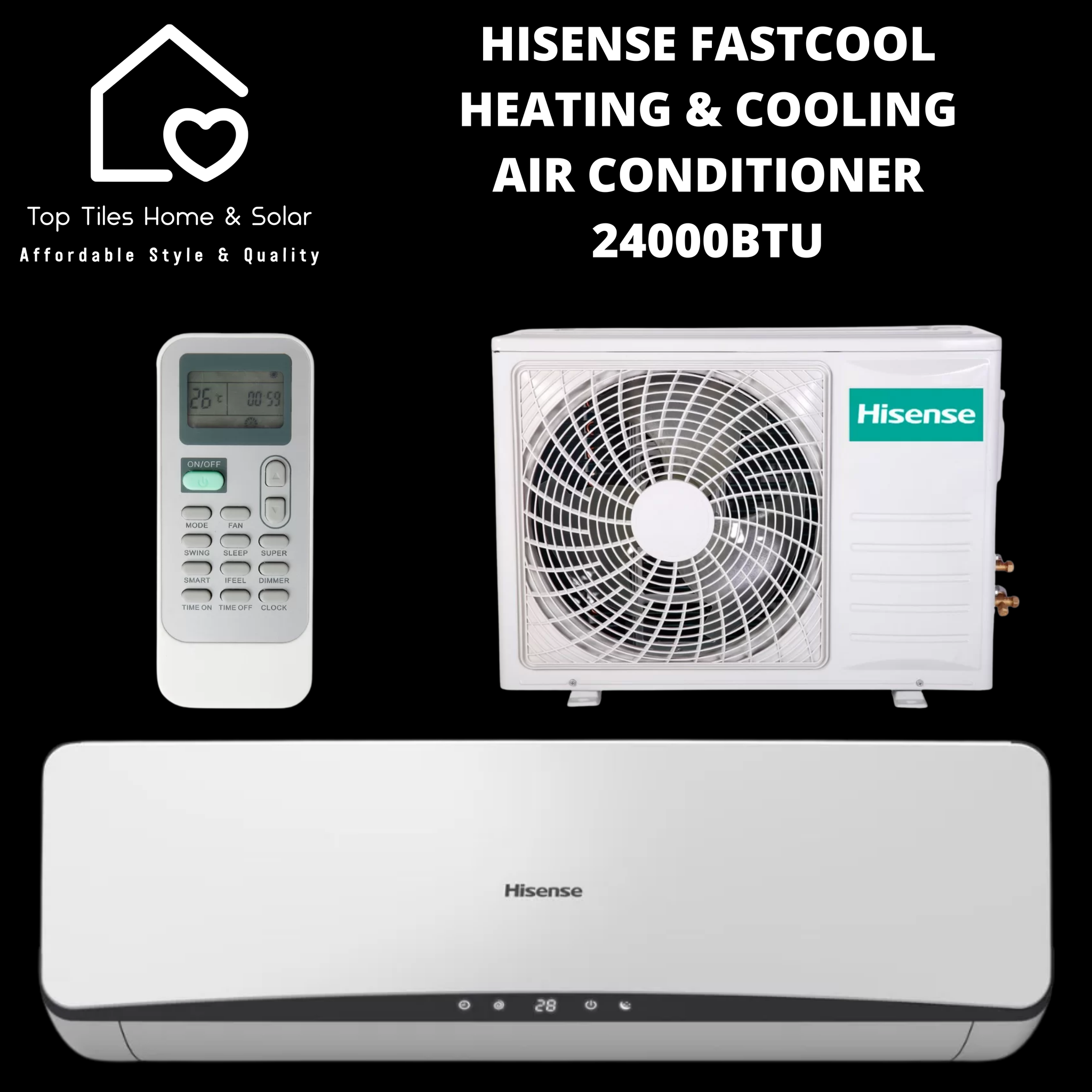 Hisense FastCool Heating & Cooling Air Conditioner - 24000BTU