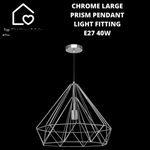 Chrome Large Prism Pendant Pendant Light Fitting - E27 40W