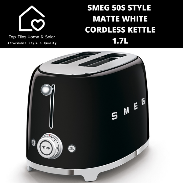 Smeg 50s Style Glossy Black 2 Slice Toaster - 950W