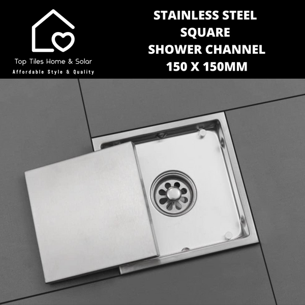 Stainless Steel Square Shower Channel - 150 x 150mm