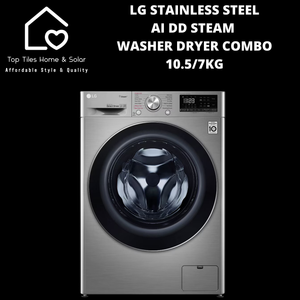 LG Stainless Steel AI DD Steam Washer Dryer Combo - 10.5/7kg