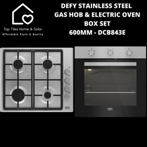 Defy Stainless Steel Gas Hob & Electric Oven Box Set- 600mm DCB843E