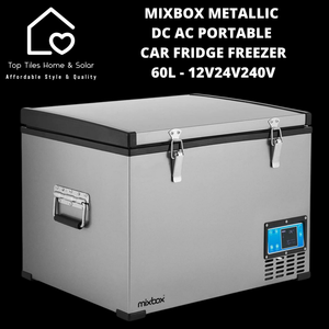 Mixbox Metallic DC AC Portable Car Fridge Freezer - 60L - 12V/24V/240V