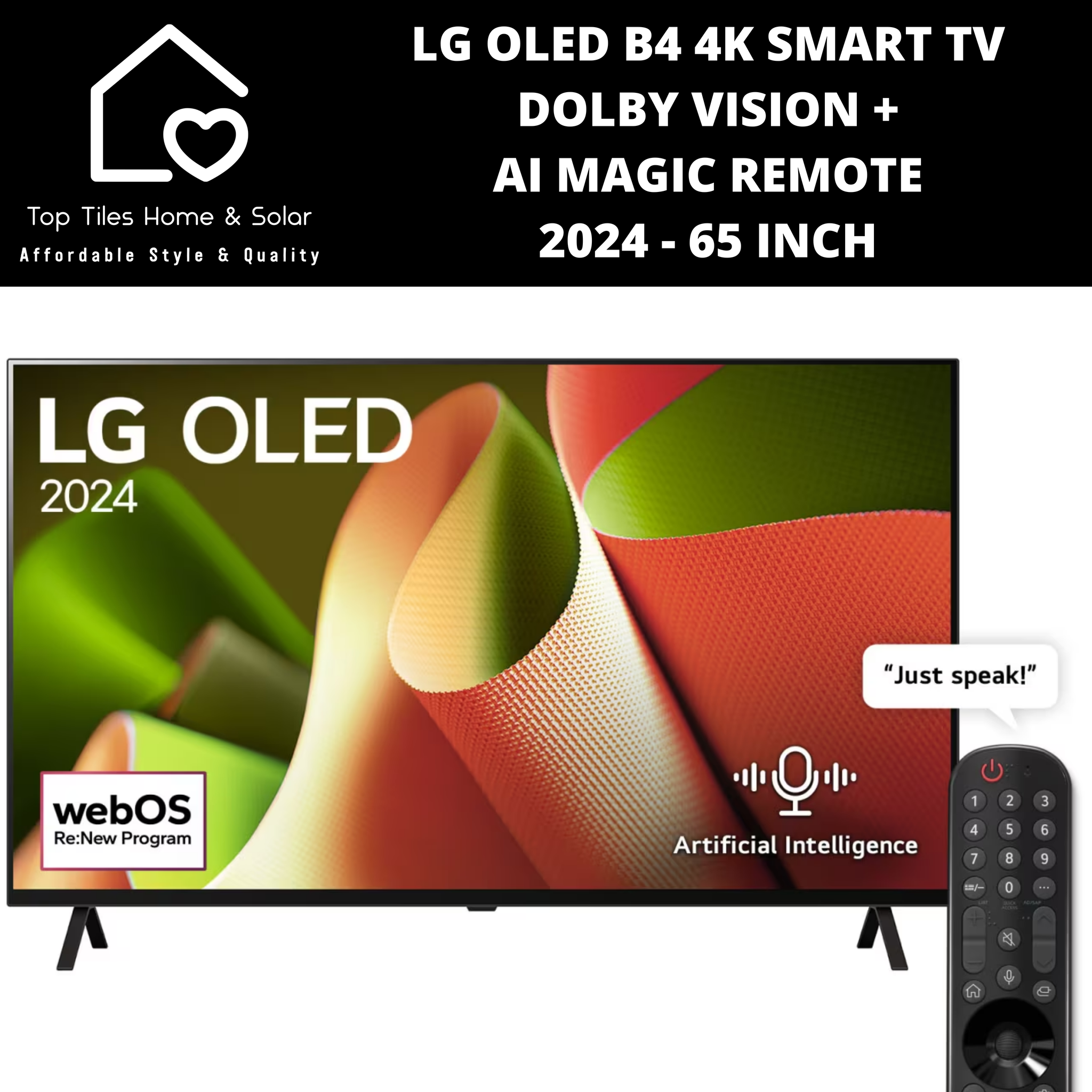 LG OLED B4 4K Smart TV Dolby Vision + AI Magic Remote 2024 - 65 Inch