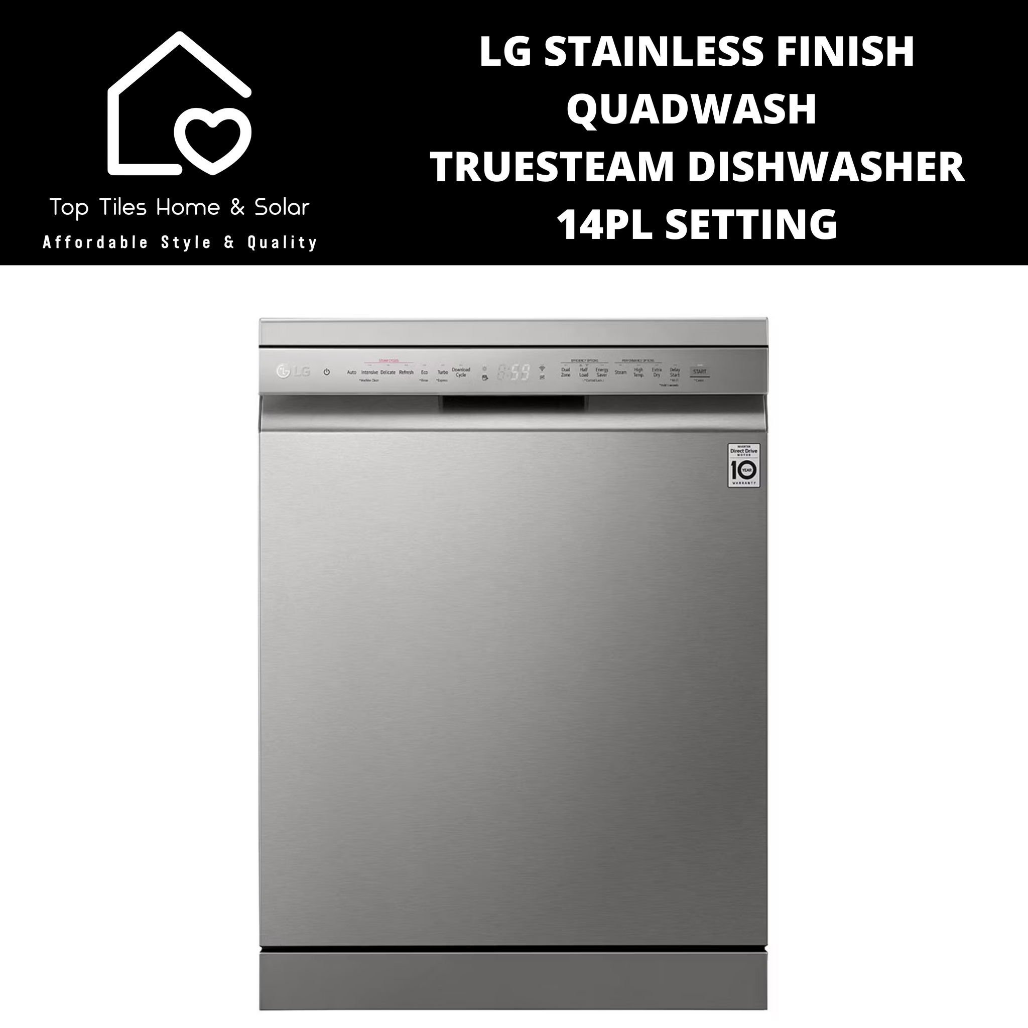 LG Stainless Finish QuadWash TrueSteam Dishwasher - 14Pl Setting