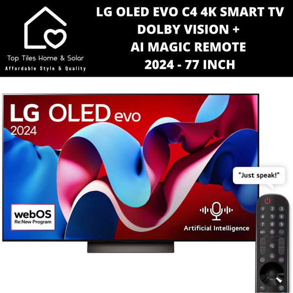 LG OLED EVO C4 4K Smart TV Dolby Vision + AI Magic Remote 2024 - 77 Inch