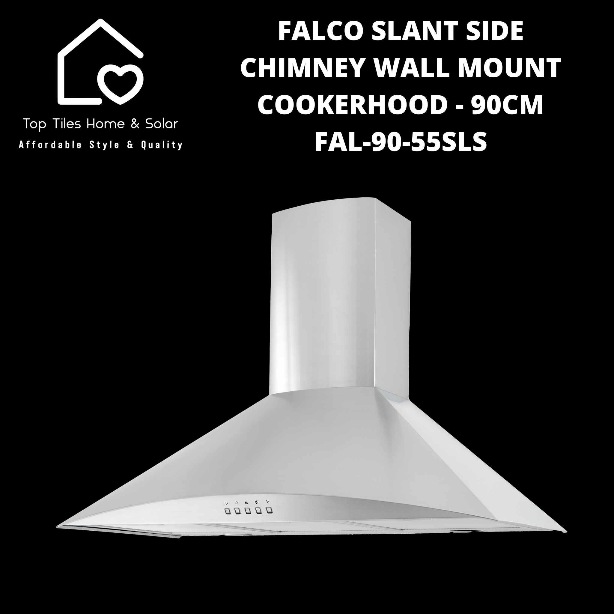 Falco Slant Side Chimney Wall Mount Cookerhood - 90cm FAL-90-55SLS