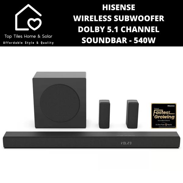 Hisense Wireless Subwoofer Dolby 5.1 Channel Soundbar - 540W