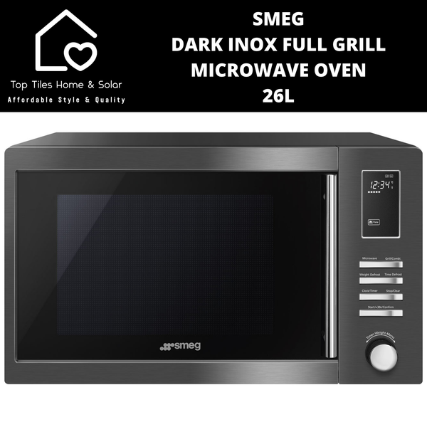 Smeg Dark Inox Full Grill Microwave Oven - 26L