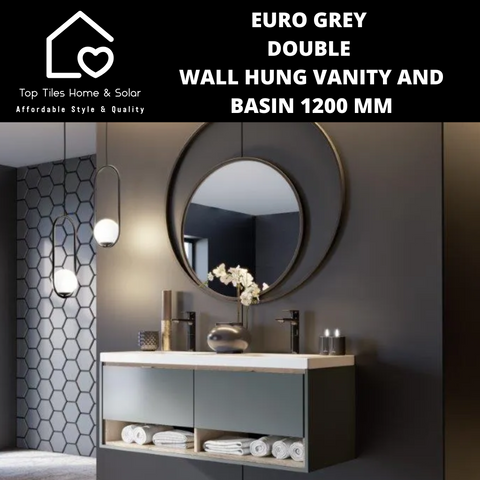 Euro Grey Double Wall Hung And Basin - 1200 mm