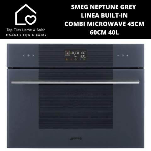 Smeg Neptune Grey Linea Built-in Combi Microwave 45cm - 60cm 40L