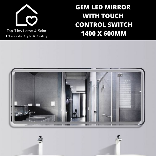 Gem LED Mirror With TouchControl Switch -  1400 x 600mm