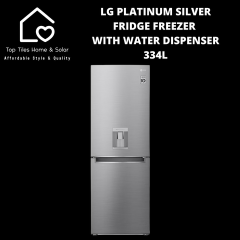 LG Platinum Silver Fridge Freezer with Water Dispenser - 334L