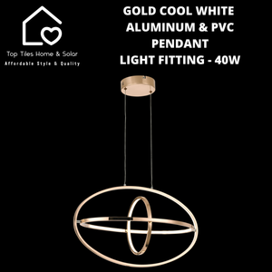 Gold Cool White Aluminum & PVC Pendant Light Fitting - 40W