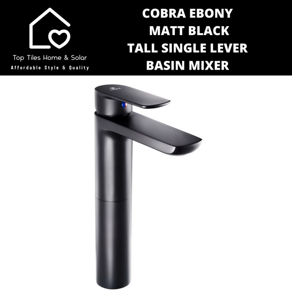 Cobra Ebony Matt Black Tall Single Lever Basin Mixer