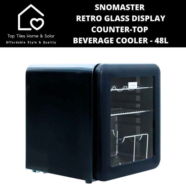 SnoMaster Retro Glass Display Counter-Top Beverage Cooler - 48L