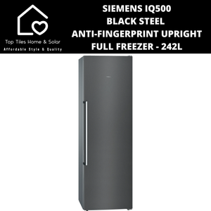 Siemens iQ500 Black Steel Anti-Fingerprint Upright Full Freezer - 242L