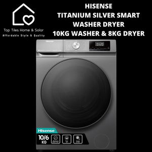 Hisense Titanium Silver Smart Washer Dryer - 10kg Washer & 8kg Dryer