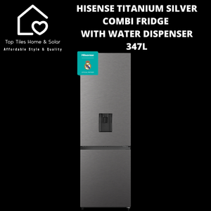 Hisense Titanium Silver Combi Fridge with Water Dispenser - 347L