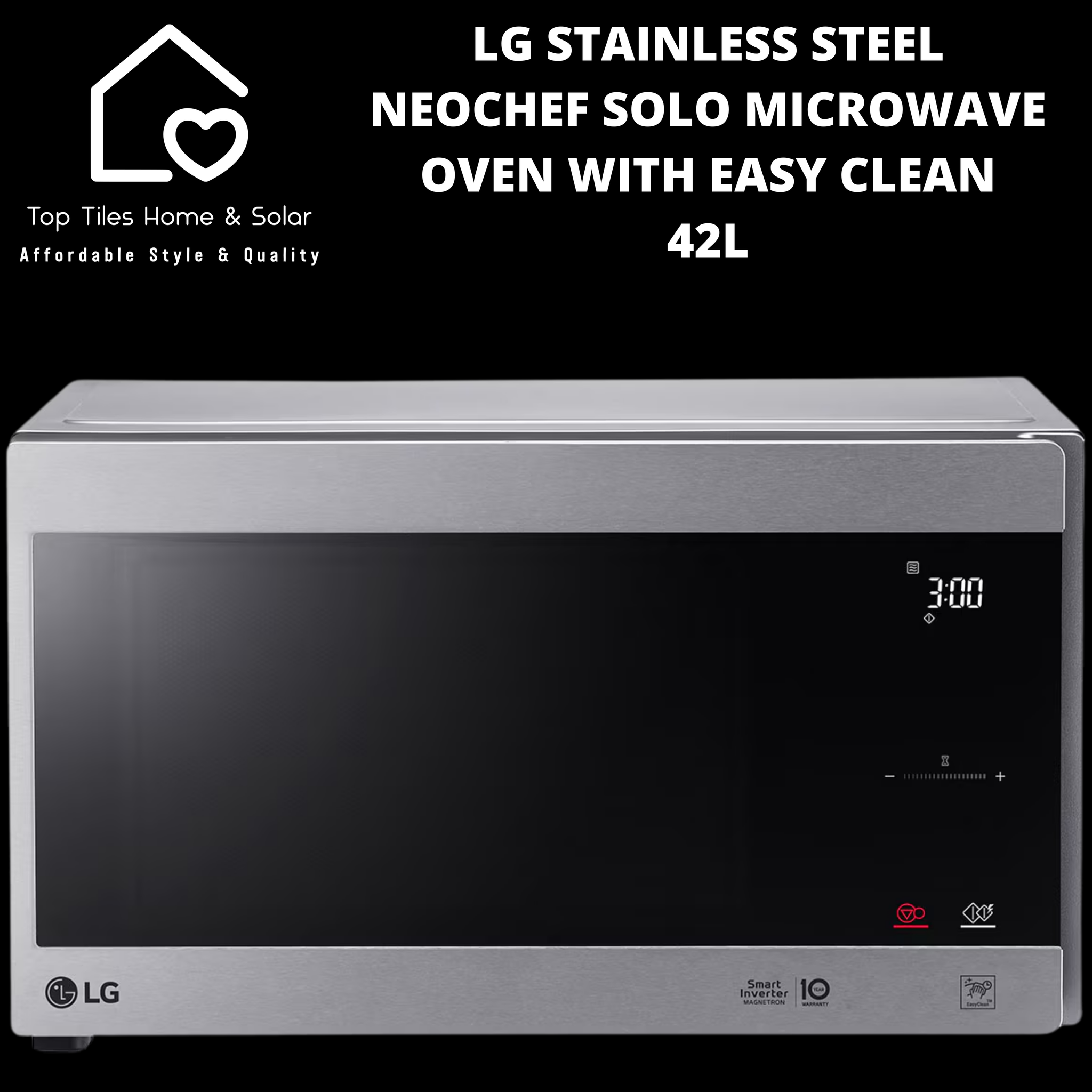 LG Stainless Steel NeoChef Solo Microwave Oven with Easy Clean - 42L