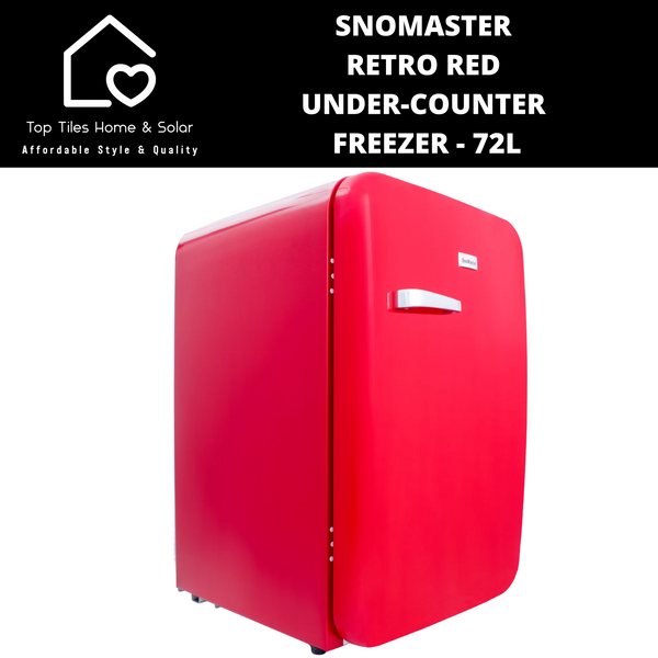 SnoMaster Retro Red Under-Counter Freezer - 72L