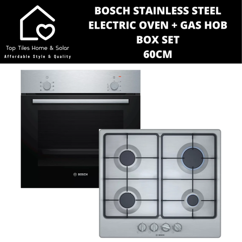 Bosch Stainless Steel - Electric Oven & Gas Hob Box Set - 60cm