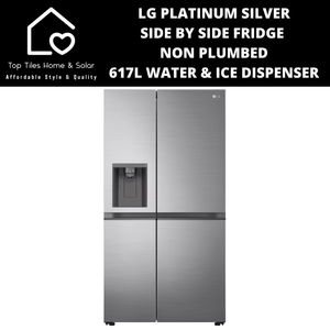 LG Platinum Silver Side by Side Fridge NP - 617L Water & Ice Dispenser