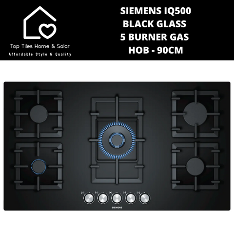 Siemens iQ500 - Black Glass 5 Burner Gas Hob - 90cm