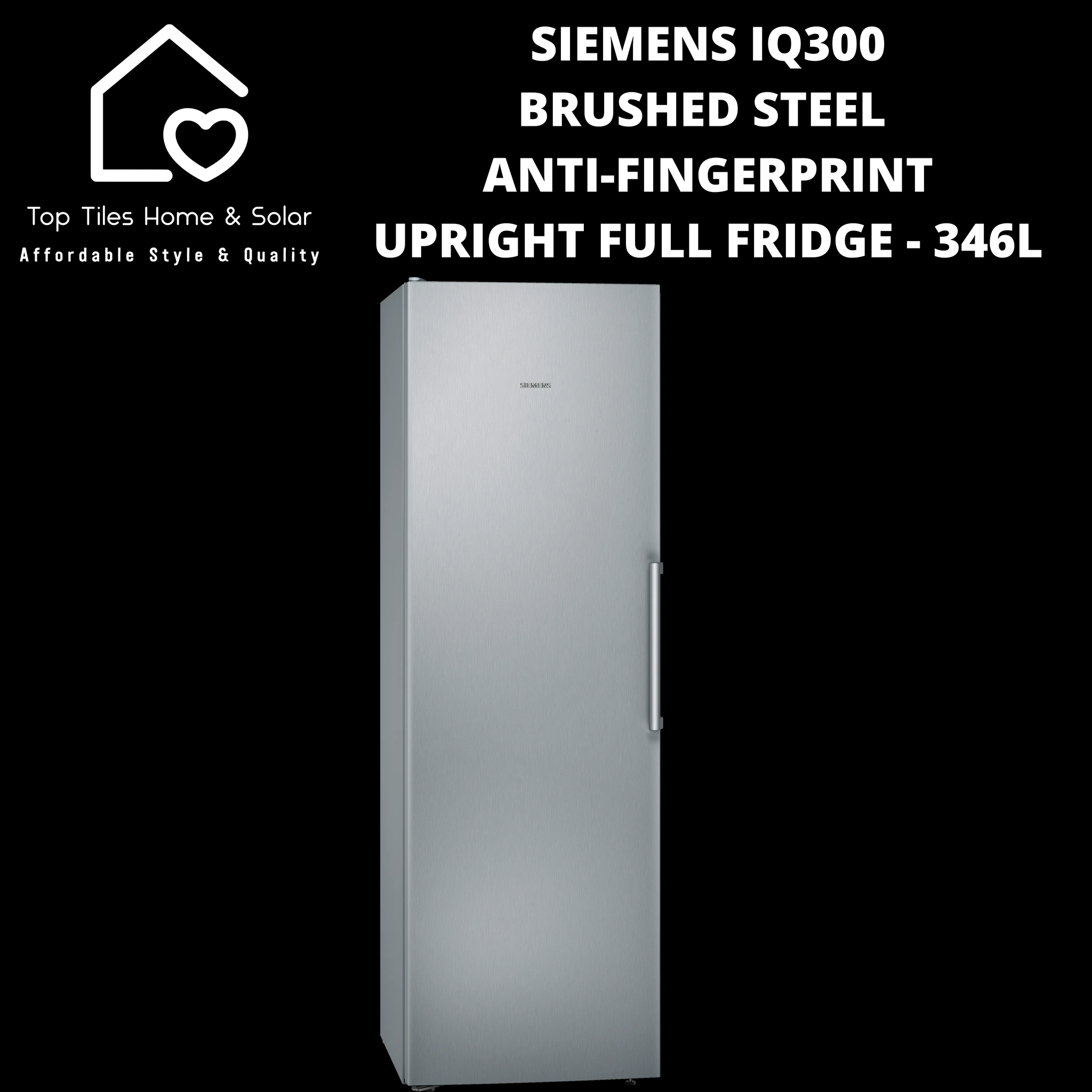 Siemens iQ300 Brushed Steel Anti-Fingerprint Upright Full Fridge - 346L