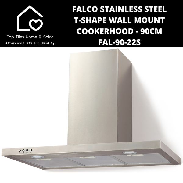 Falco Stainless Steel T-Shape Wall Mount Cookerhood - 90cm FAL-90-22S