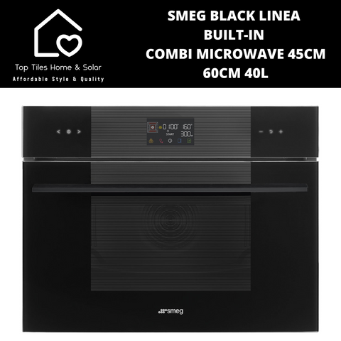 Smeg Black Linea Built-in Combi Microwave 45cm - 60cm 40L