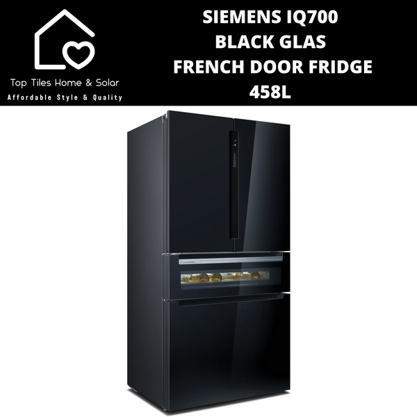 Siemens iQ700 Black Glass French Door Fridge - 458L