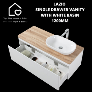 Lazio Single Drawer Vanity With White Basin - 1200mm