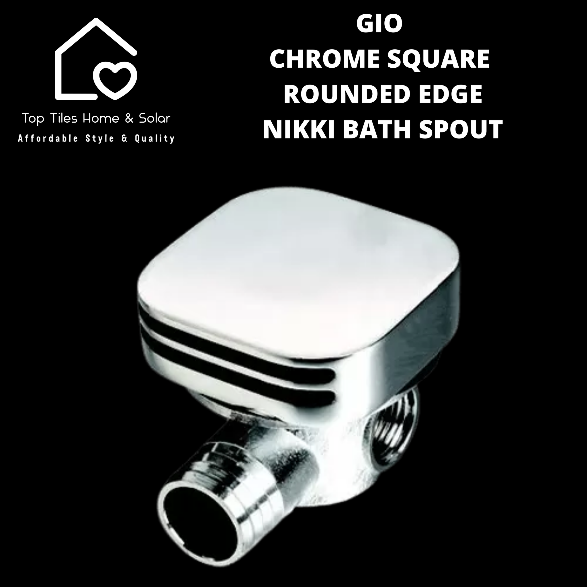 Gio Chrome Square Rounded Edge Nikki Bath Spout