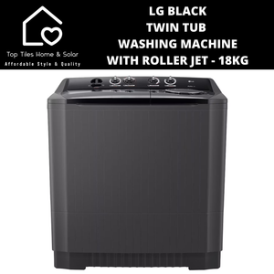 LG Black Twin Tub Washing Machine with Roller Jet - 18kg