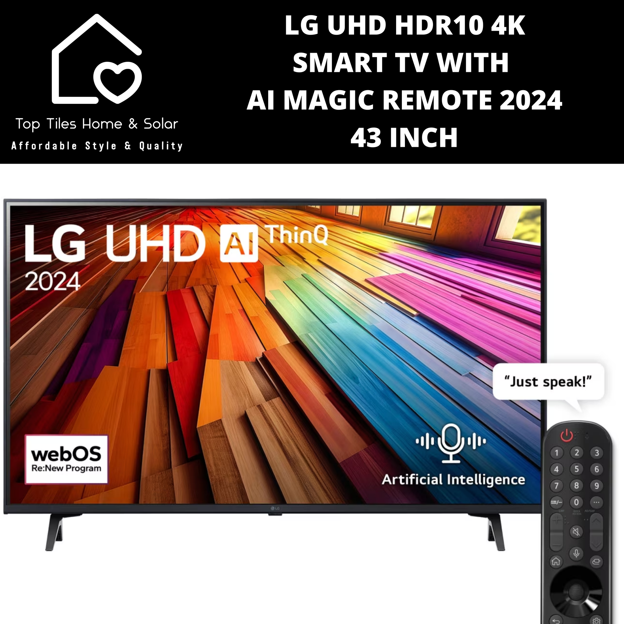 LG UHD HDR10 4K Smart TV with AI Magic Remote 2024 - 43 Inch