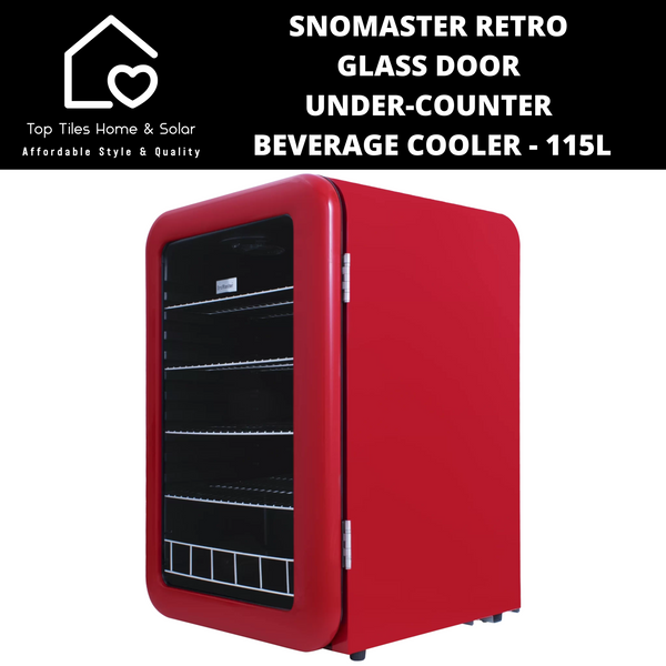 SnoMaster Retro Glass Door Under-Counter Beverage Cooler - 115L