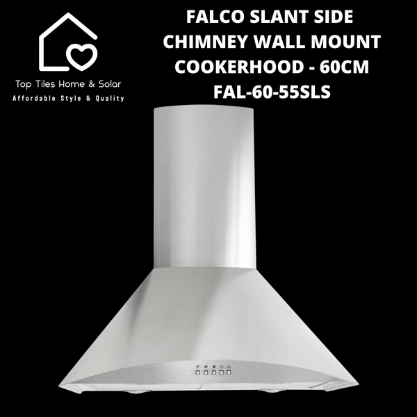 Falco Slant Side Chimney Wall Mount Cookerhood - 60cm FAL-60-55SLS