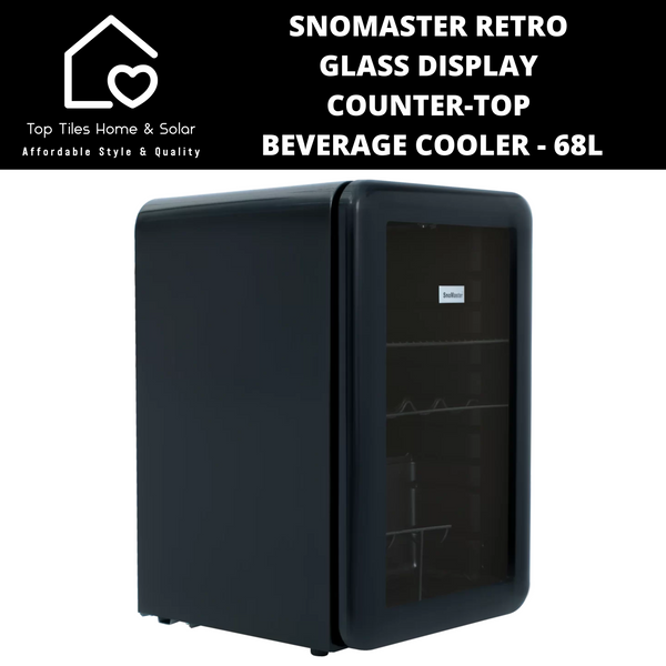 SnoMaster Retro Glass Display Counter-Top Beverage Cooler - 68L