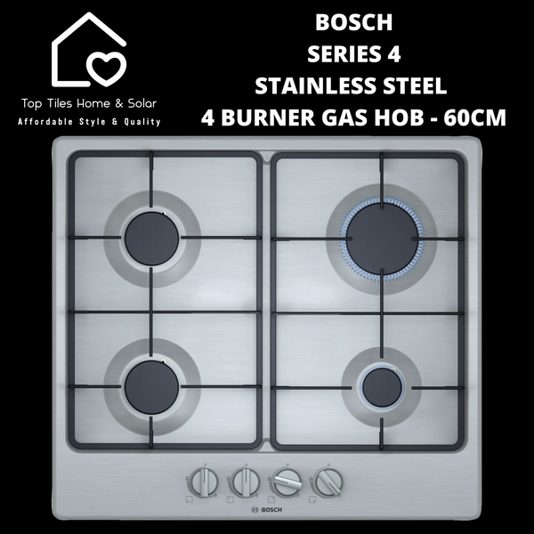 Bosch Series 4 Stainless Steel 4 Burner Gas Hob - 60cm