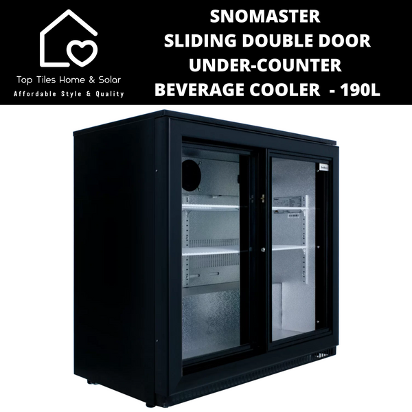 SnoMaster Sliding Double Door Under-Counter Beverage Cooler  - 190L